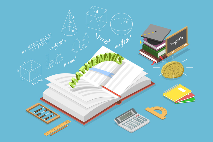 3D Isometric Flat Vector Conceptual Illustration of Mathematics