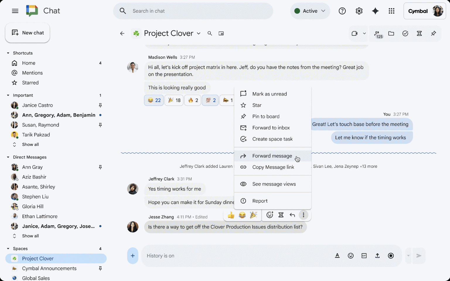 [Chat] Google Chat에서 메시지 전달 기능 도입 - Google Cloud 프리미어 파트너 메가존소프트